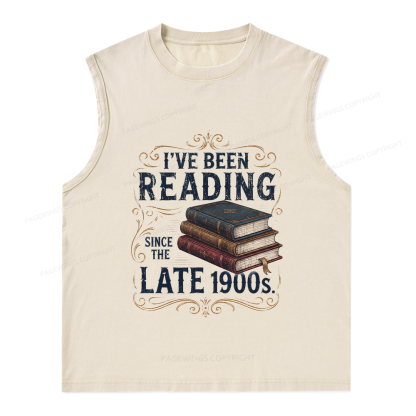 Pagewings Vintage Reading Since Late 1900s Unisex Washed Tank Top