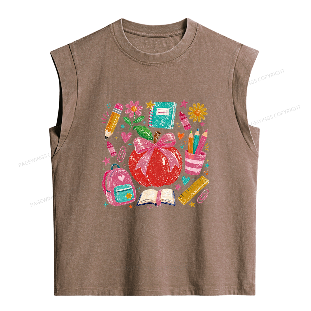 Pagewing Back to School Women's Washed Tank Top