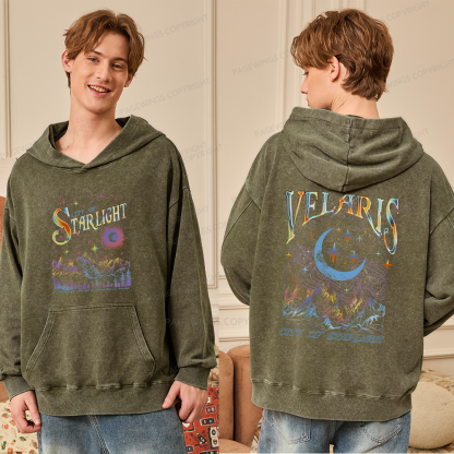 Pagewings Velaris City Of Starlight ACOTAR Two-Sided Unisex Washed Hoodie