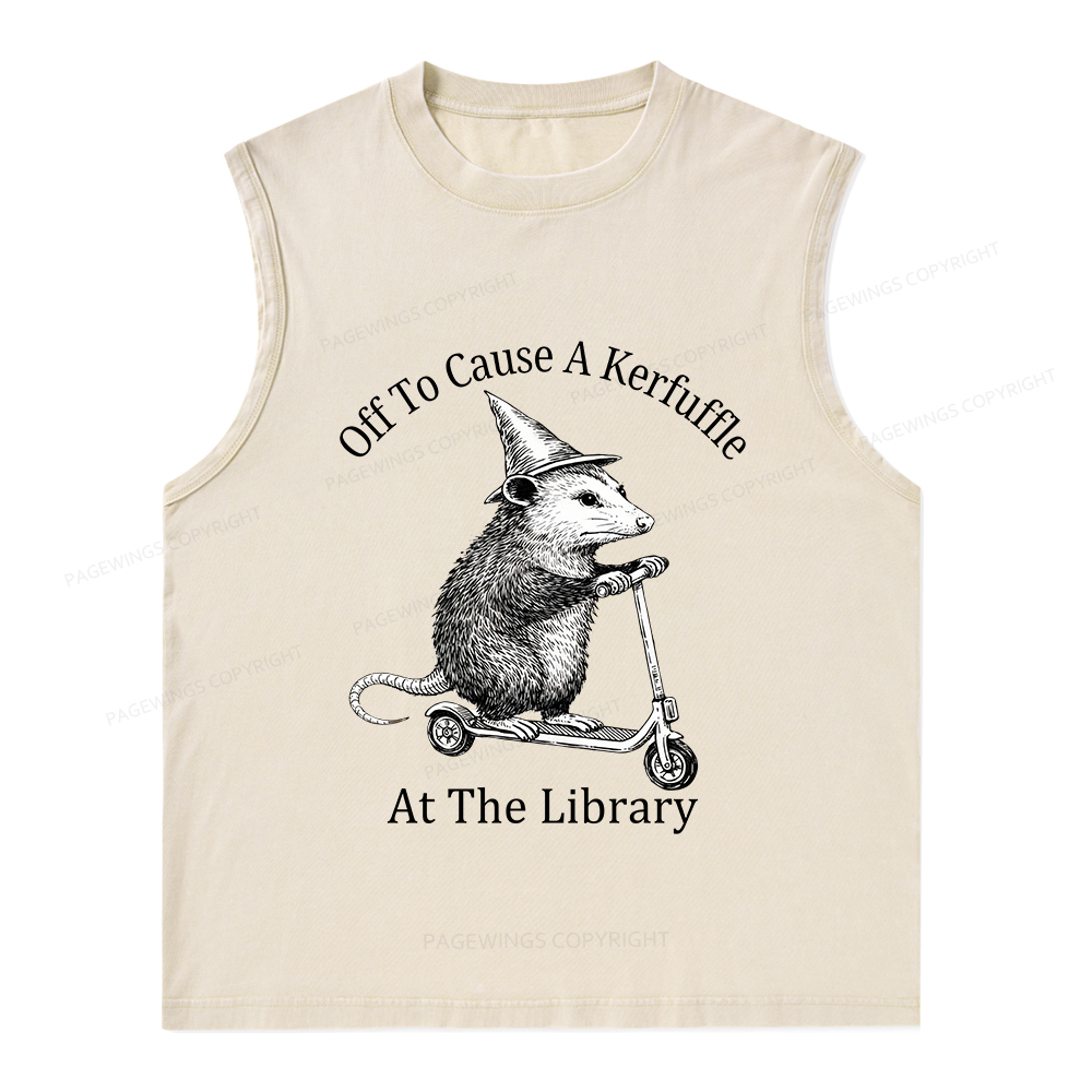 Pagewings Off To Cause A Kerfuffle Unisex Washed Tank Top