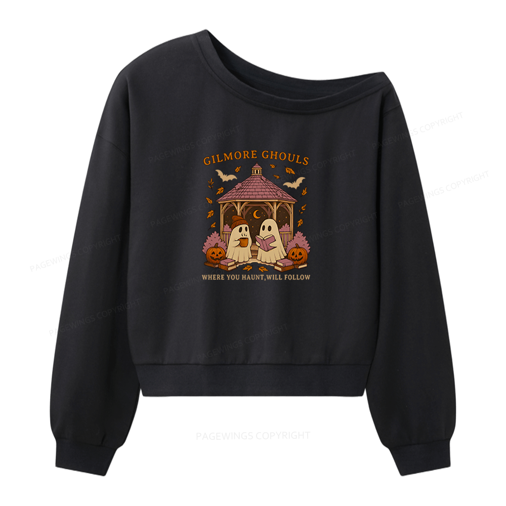 Pagewings Gilmore Ghouls Women Off Shoulder Sweatshirt