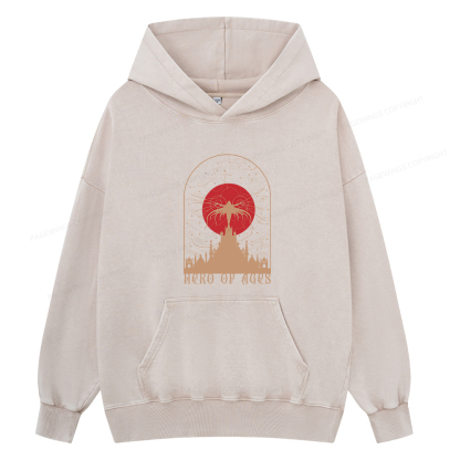 Pagewings Mist Bookish Unisex Washed Hoodie