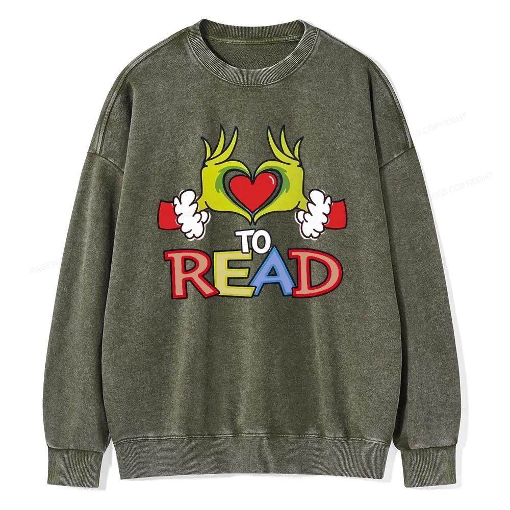 Pagewings Every Month Library Activities Unisex Washed Sweatshirt