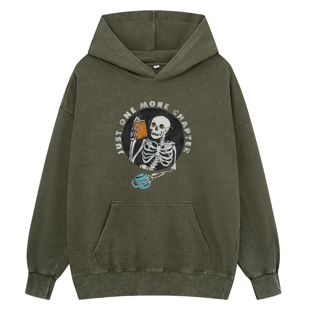 Pagewings Halloween Just One More Chapter Unisex Washed Hoodie