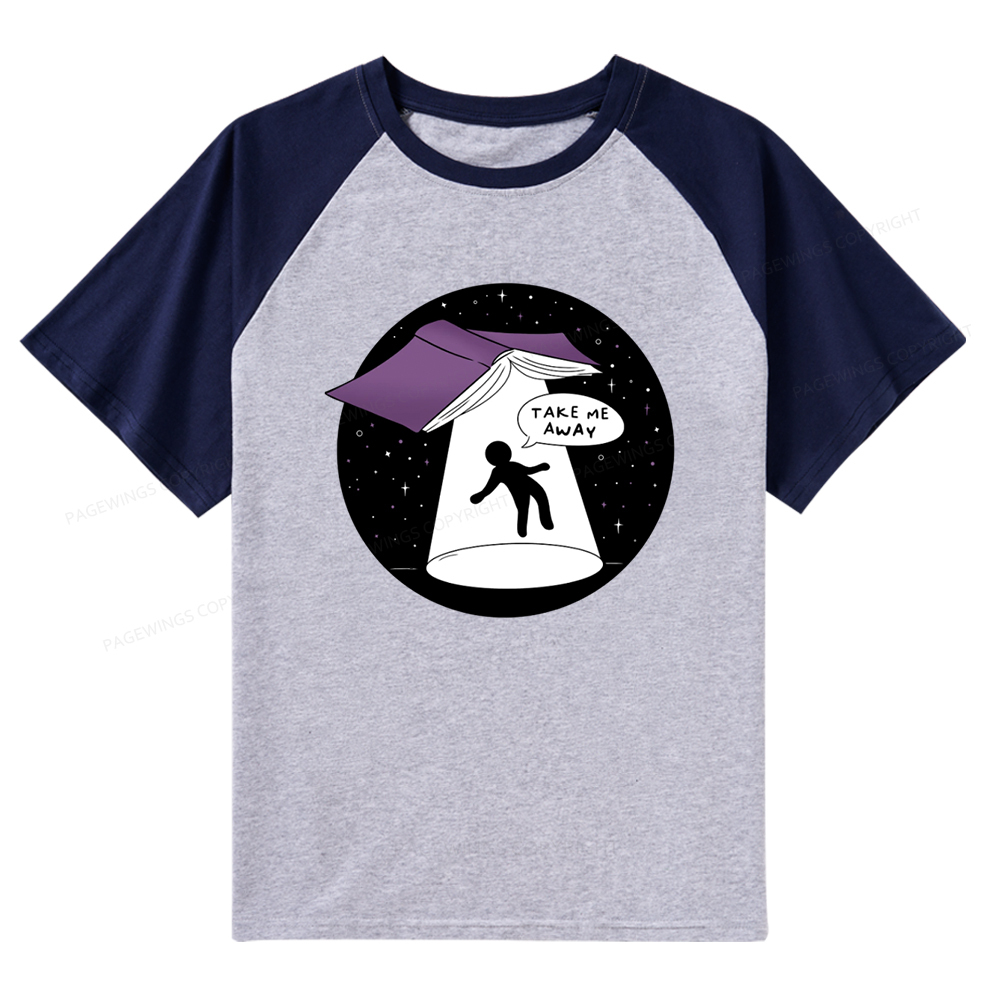Pagewings Take Me Away Raglan T-shirt