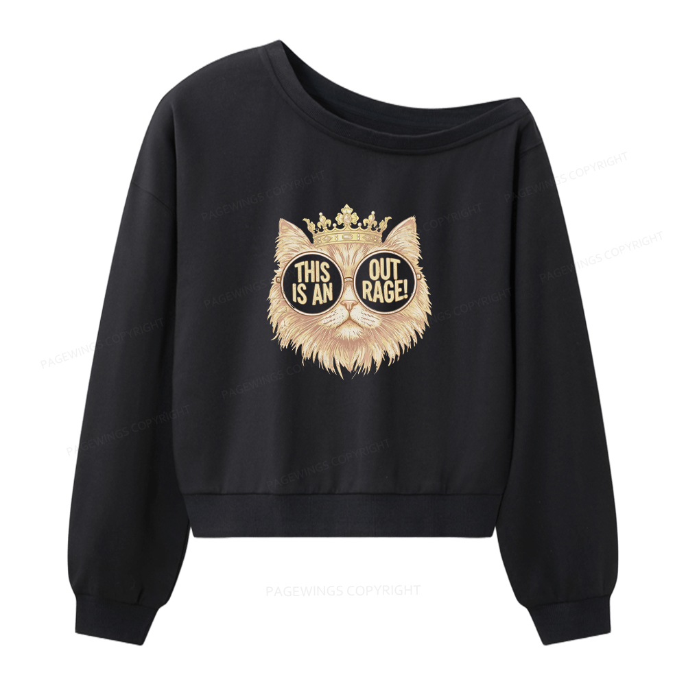 Pagewings This Is An Outrage Women Off Shoulder Sweatshirt