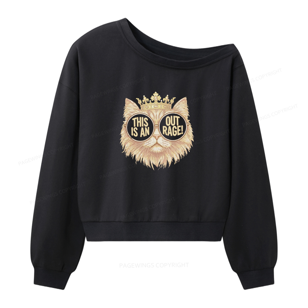 Pagewings This Is An Outrage Women Off Shoulder Sweatshirt