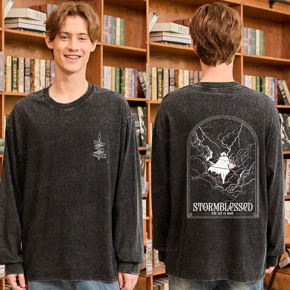 Pagewings Stormblessed Unisex Washed Long Sleeve T-shirt