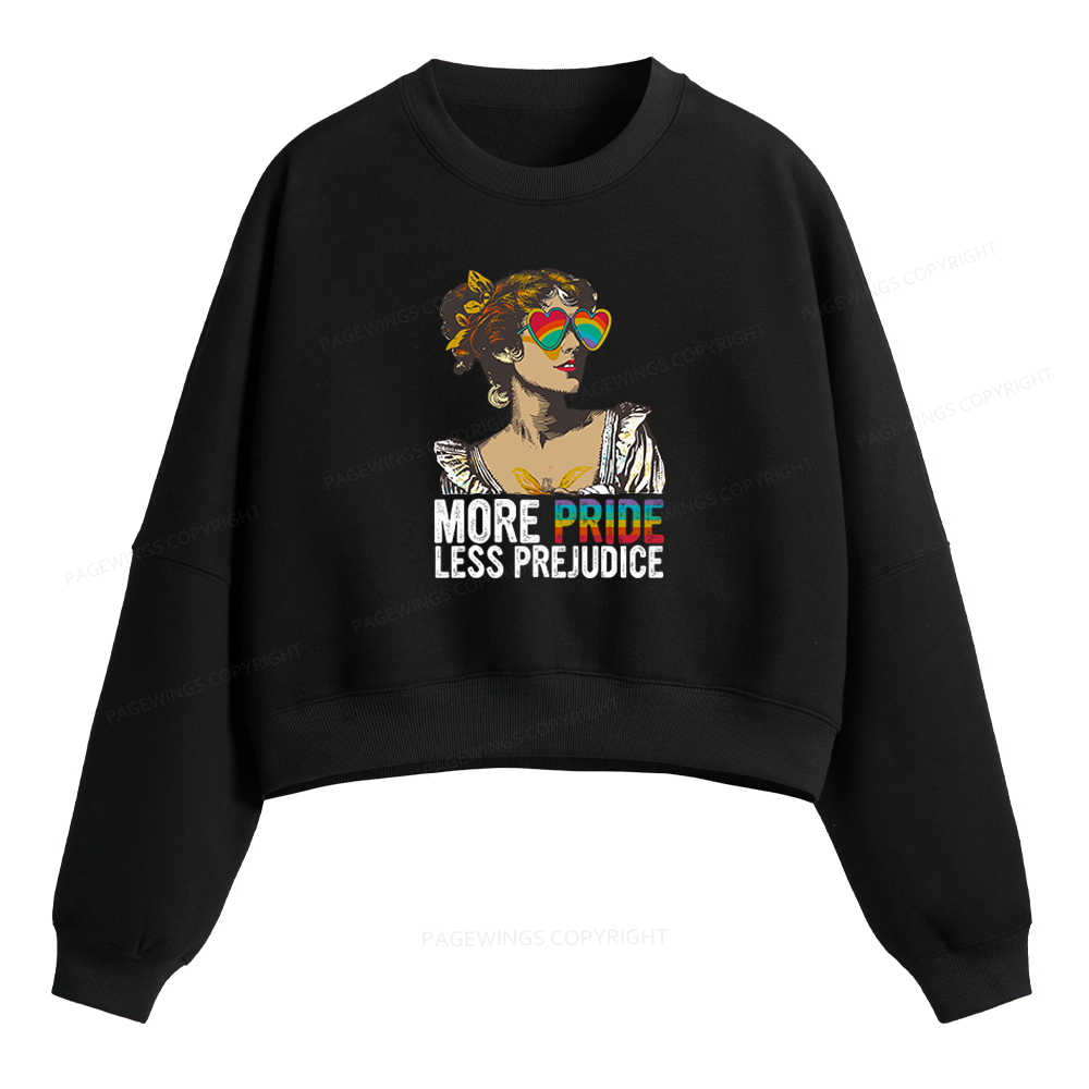 Pagewings More Pride Less Prejudice Fleece Crop Sweatshirt