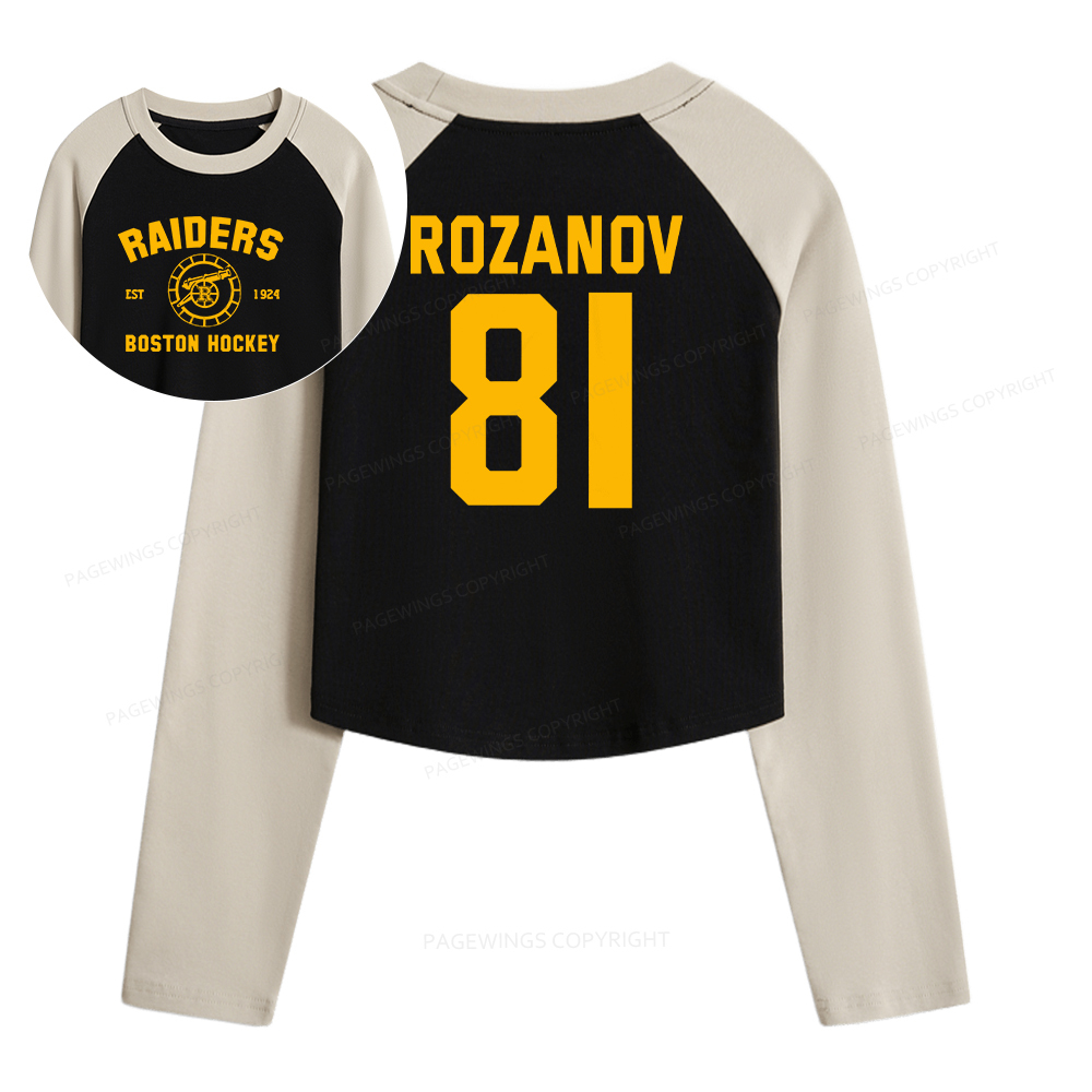 Pagewings Romance Novel Lover Women Long Sleeve Crop Raglan T-shirt