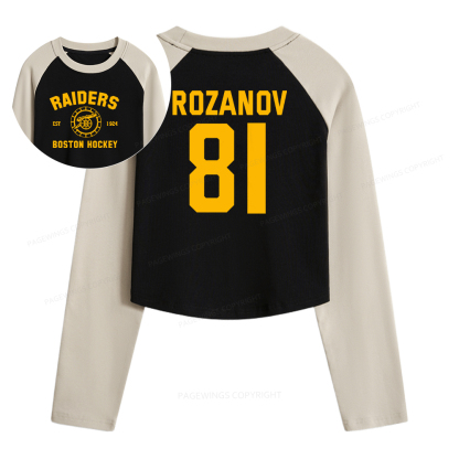 Pagewings Romance Novel Lover Women Long Sleeve Crop Raglan T-shirt