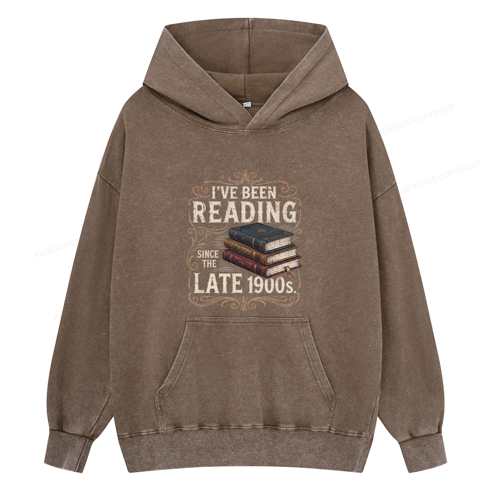Pagewings Vintage Reading Since Late 1900s Unisex Washed Hoodie