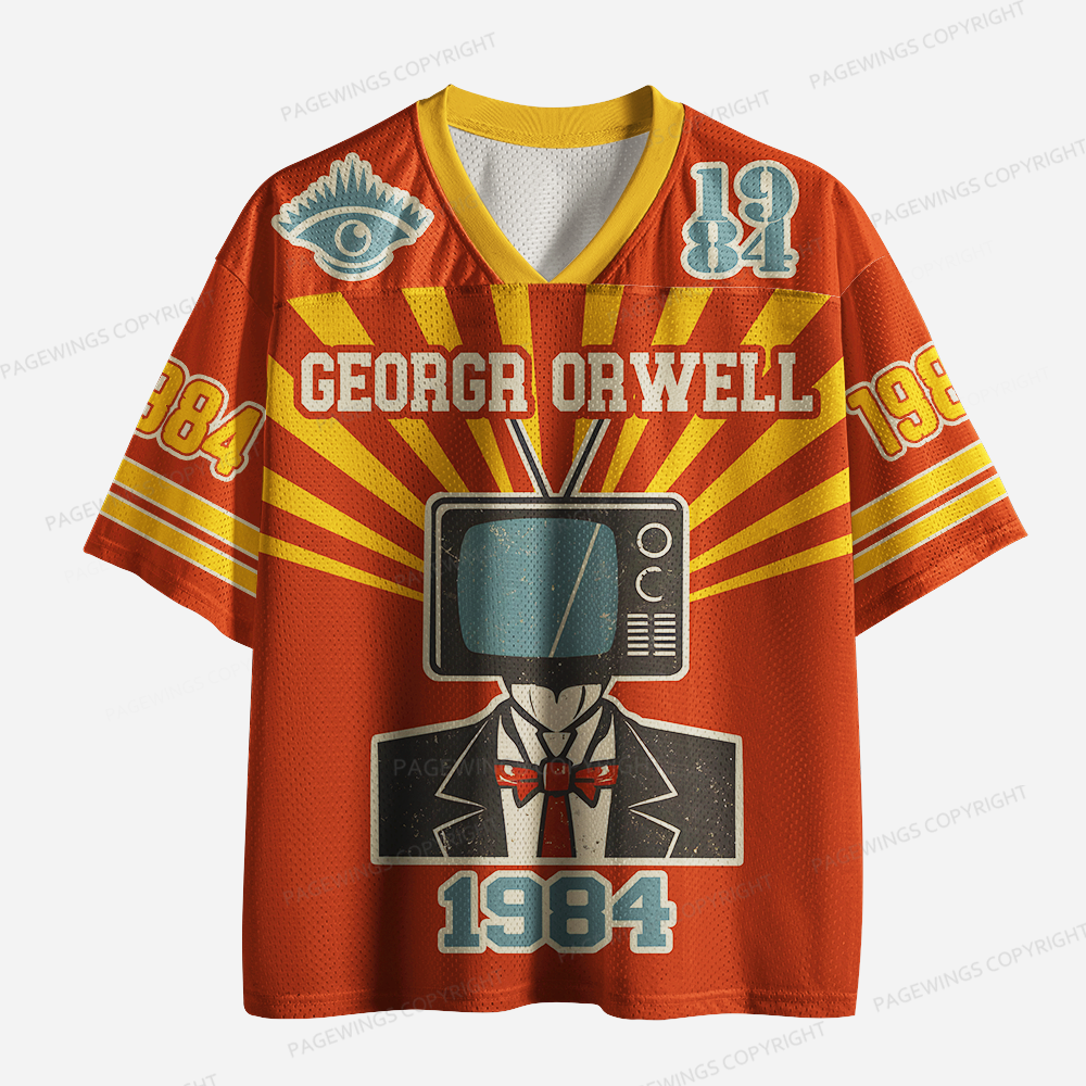 Pagewings Make Orwell Fiction Again 84 Unisex Mesh Jersey