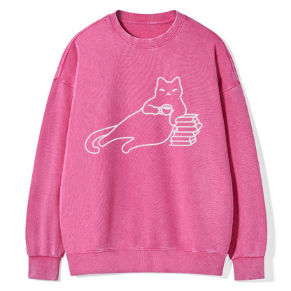 Pagewings Book Lover Shirt For Women Unisex Washed Sweatshirt