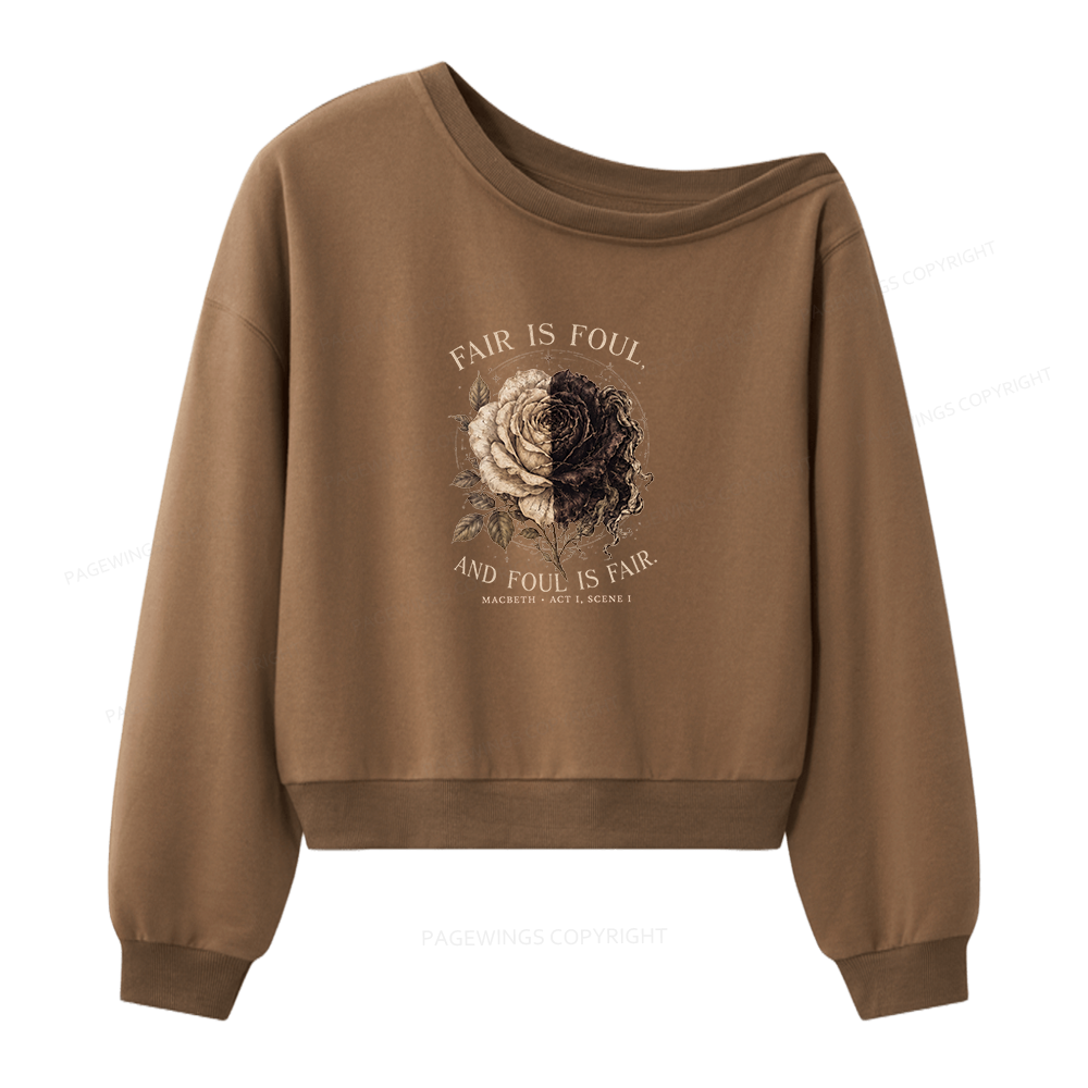 Pagewings Shakespeare Bookish Women Off Shoulder Sweatshirt