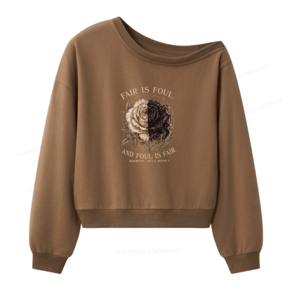 Pagewings Shakespeare Bookish Women Off Shoulder Sweatshirt