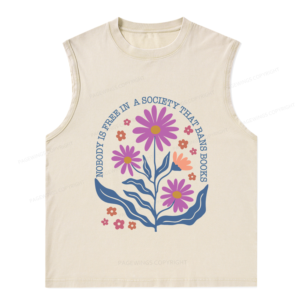 Pagewings Read Banned Books Shirt, Social Justice Gift Unisex Washed Tank Top