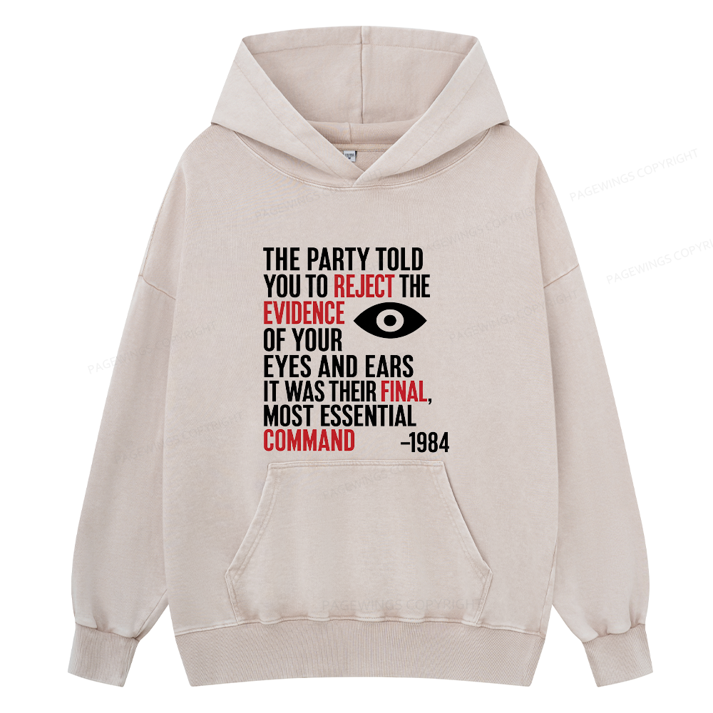 Pagewings Dystopia Quote Unisex Washed Hoodie