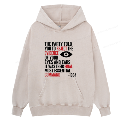 Pagewings Dystopia Quote Unisex Washed Hoodie