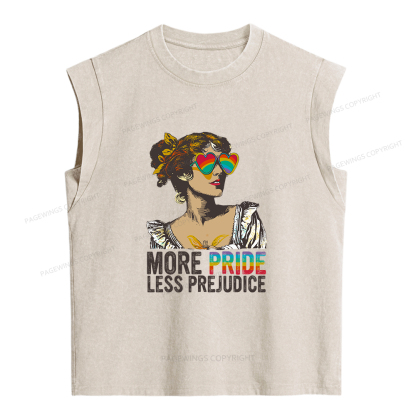 Pagewings More Pride Less Prejudice Women's Washed Tank Top