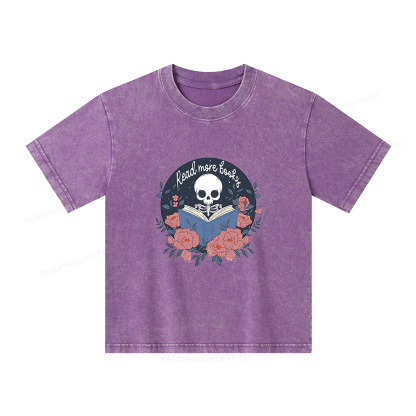 Pagewings Read  More  Books Unisex Kids Washed T-shirt