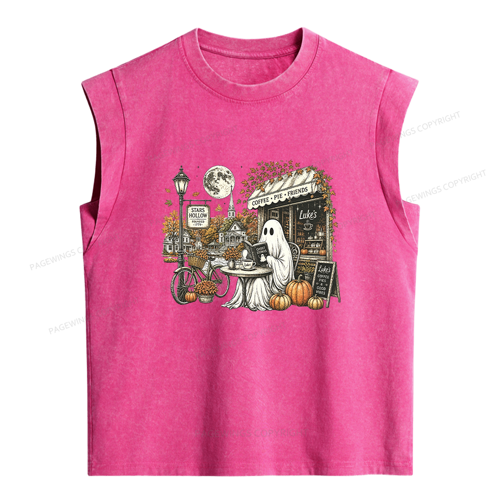 Pagewings Stars Hollow Ghost Women's Washed Tank Top