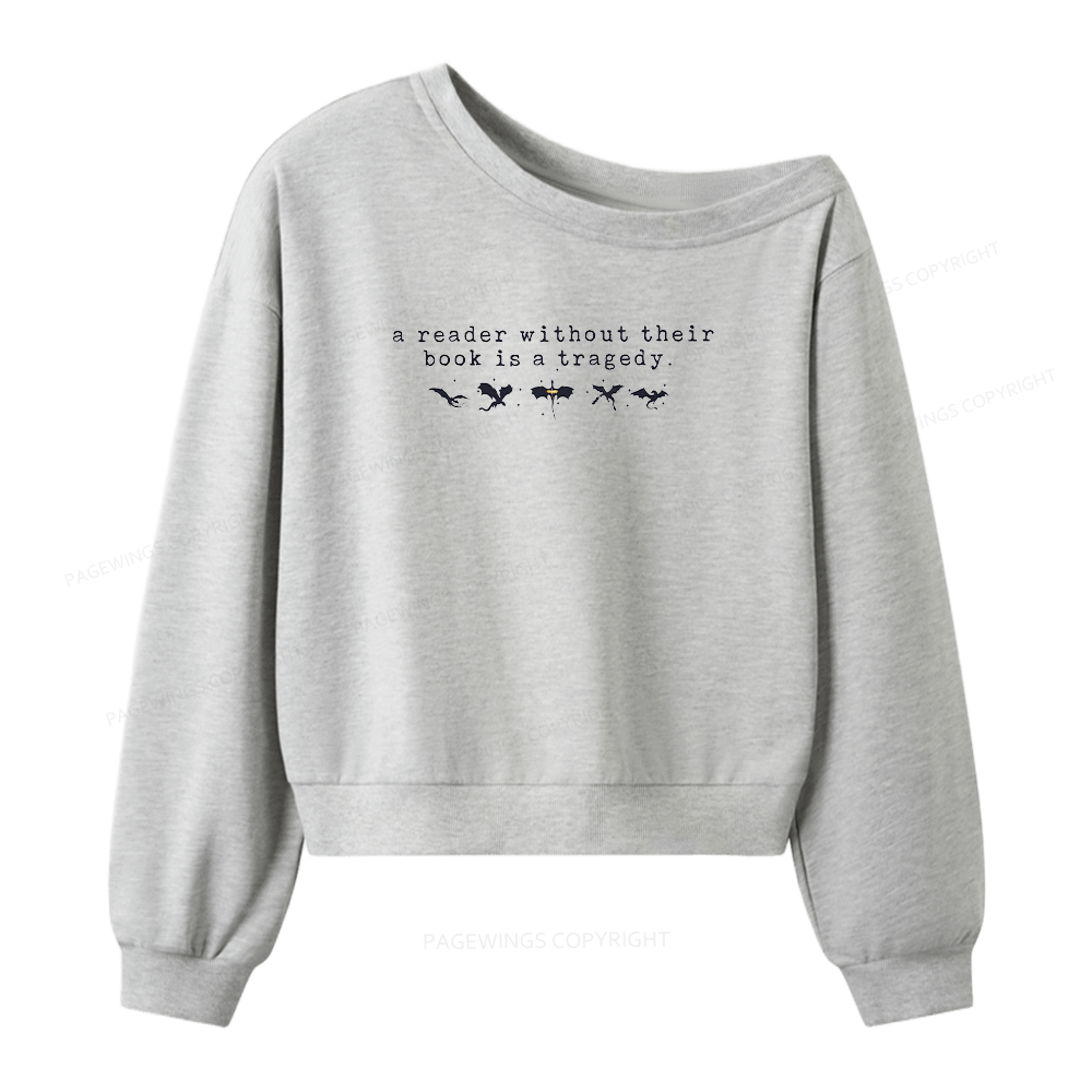 Pagewings Fantasy Reading Women Off Shoulder Sweatshirt