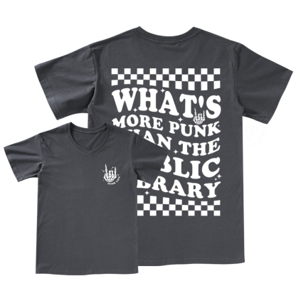 Pagewings punk the public library Weird V-neck T-shirt