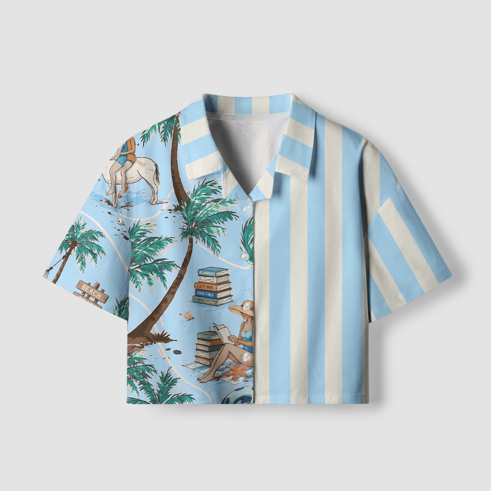 Pagewings Reading Summer Women's Camp Shirt