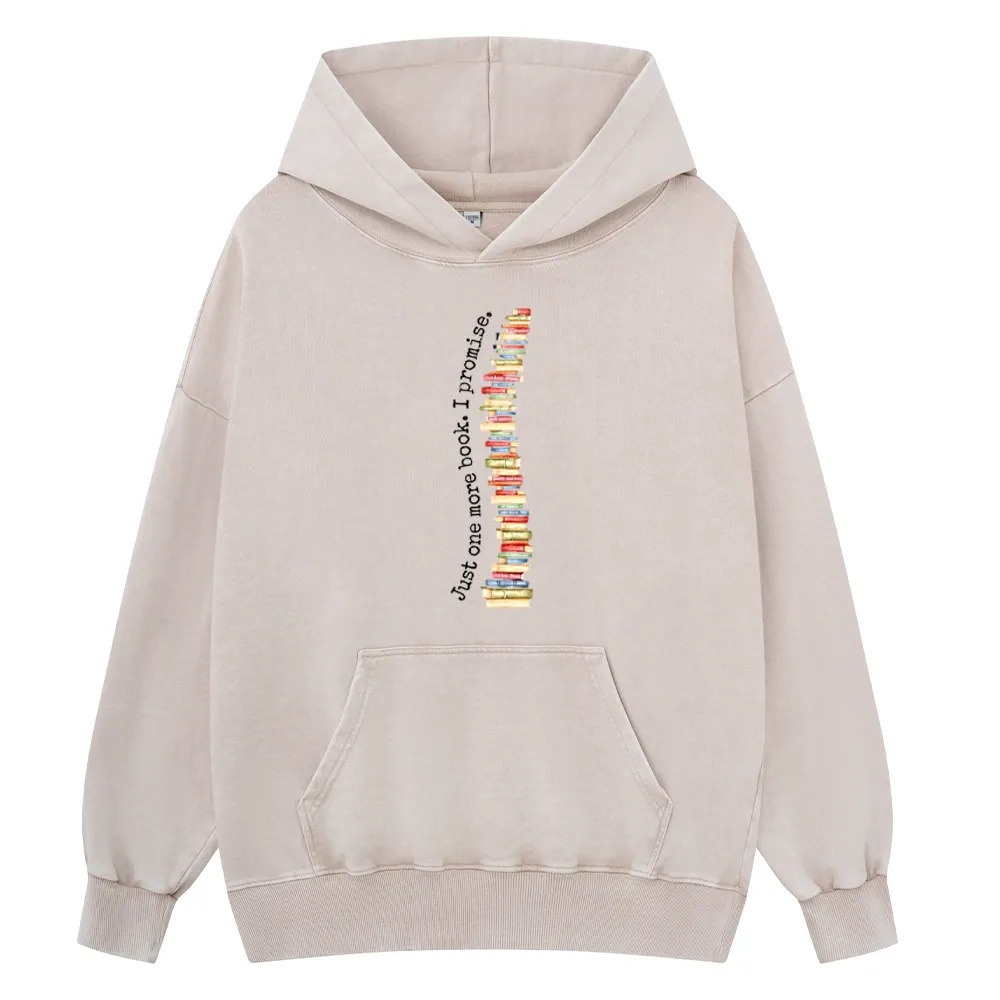 Pagewings Just One More Book I Promise Unisex Washed Hoodie