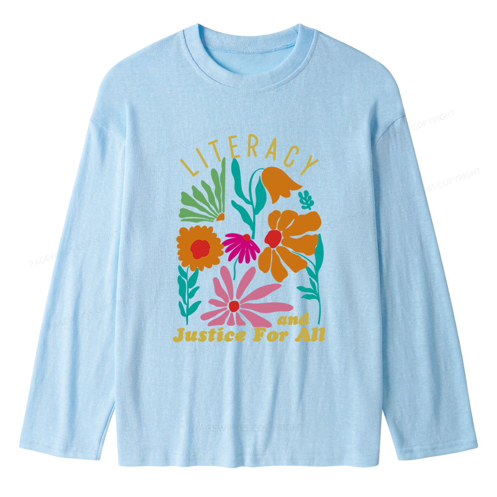 Pagewings Literacy And Justice Unisex Lightweight Long Sleeve T-Shirt