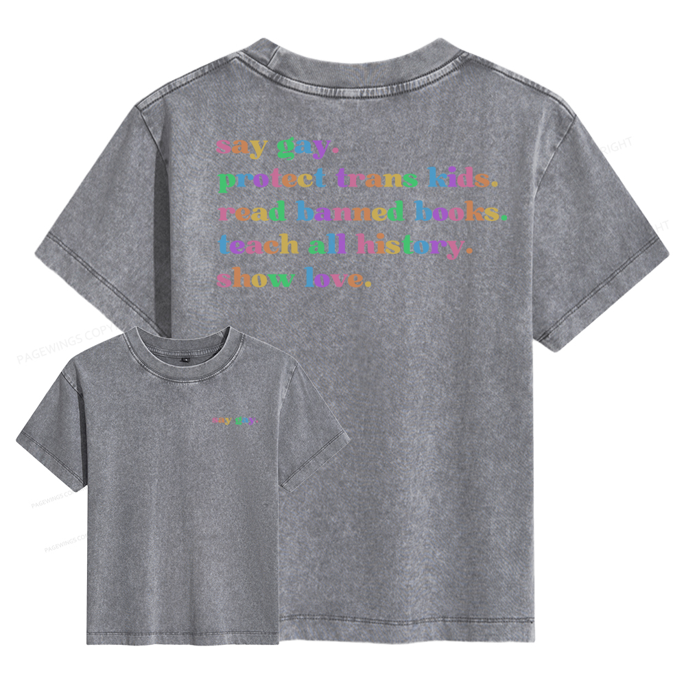 Pagewings Read Banned Books Women's Washed T-shirt