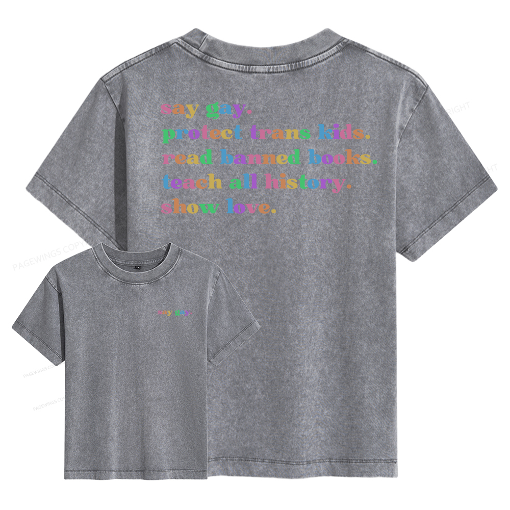 Pagewings Read Banned Books Women's Washed T-shirt