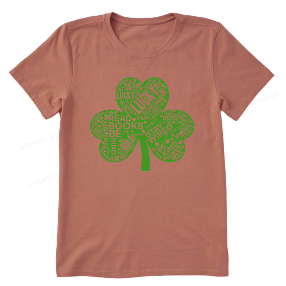 Pagewings St Patricks Day Shirt Lucky Reading Shirt Unisex Classic T-shirt