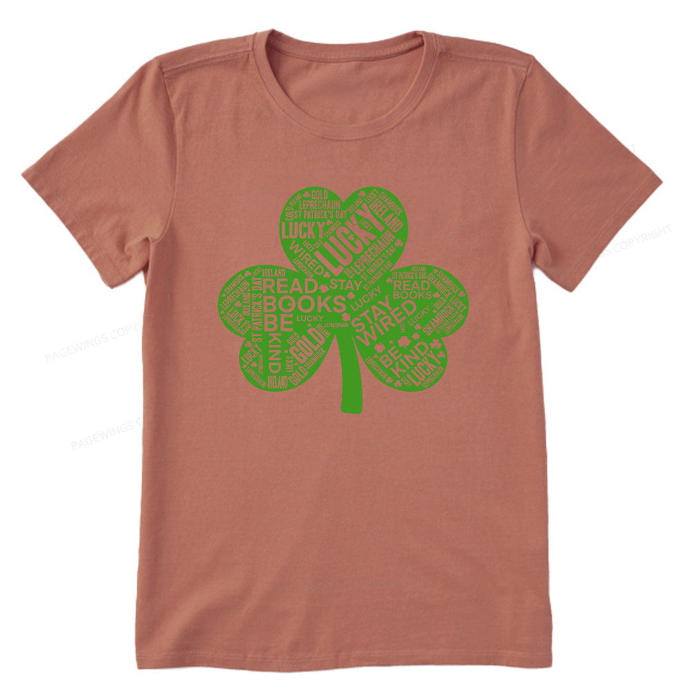 Pagewings St Patricks Day Shirt Lucky Reading Shirt Unisex Classic T-shirt