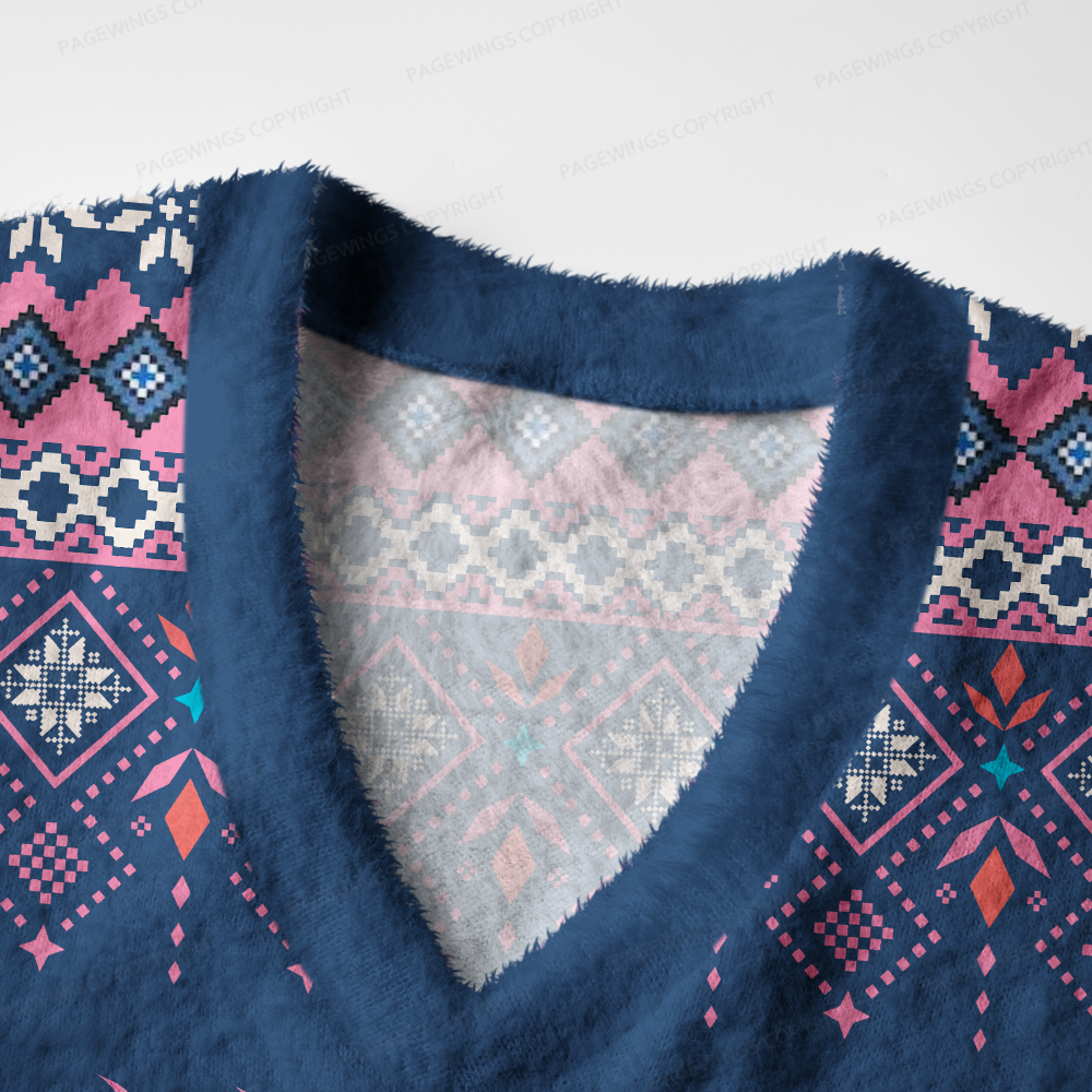 Pagewings God Dammit Donut V-Neck Ugly Knit Vest