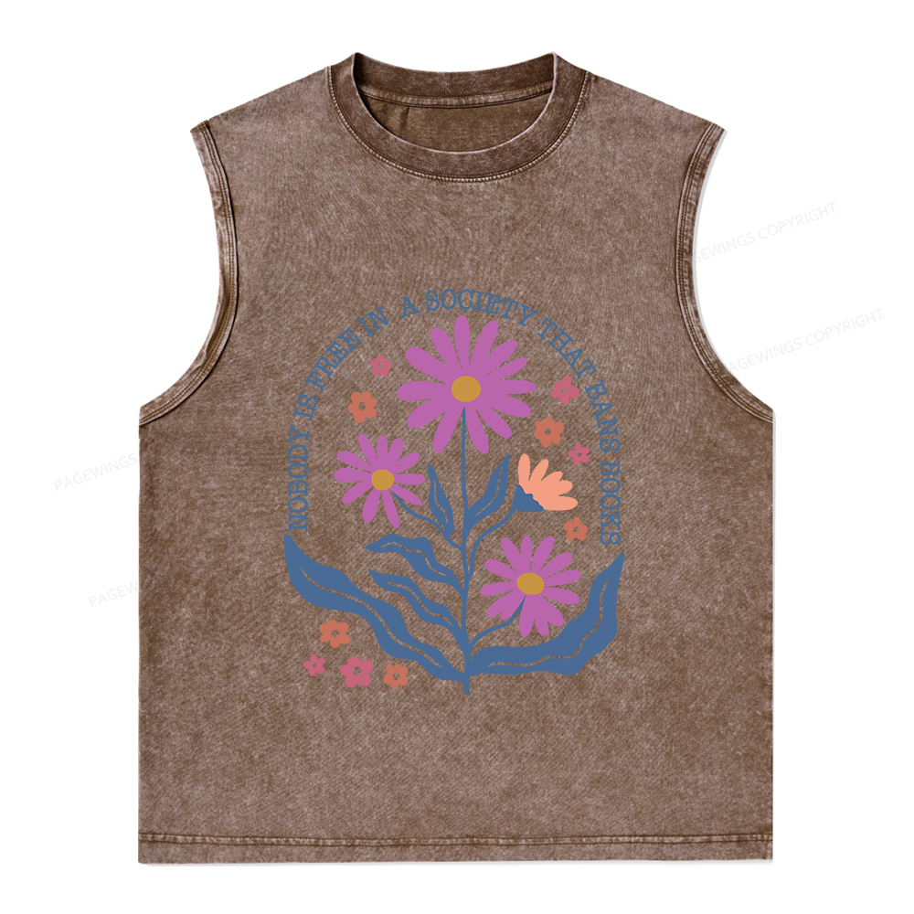 Pagewings Read Banned Books Shirt, Social Justice Gift Unisex Washed Tank Top