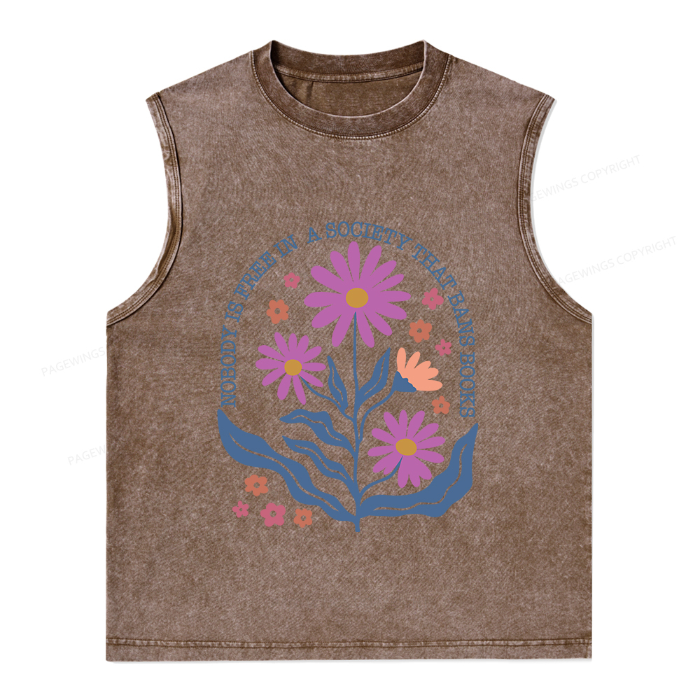 Pagewings Read Banned Books Shirt, Social Justice Gift Unisex Washed Tank Top
