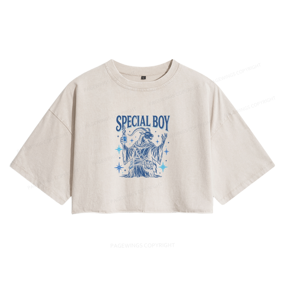Pagewings Sci Fi Bookish Women's Washed Cropped T-shirt