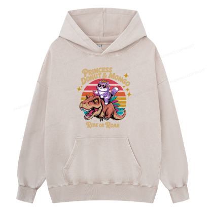 Pagewing Princess Donut & Mongo Unisex Washed Hoodie