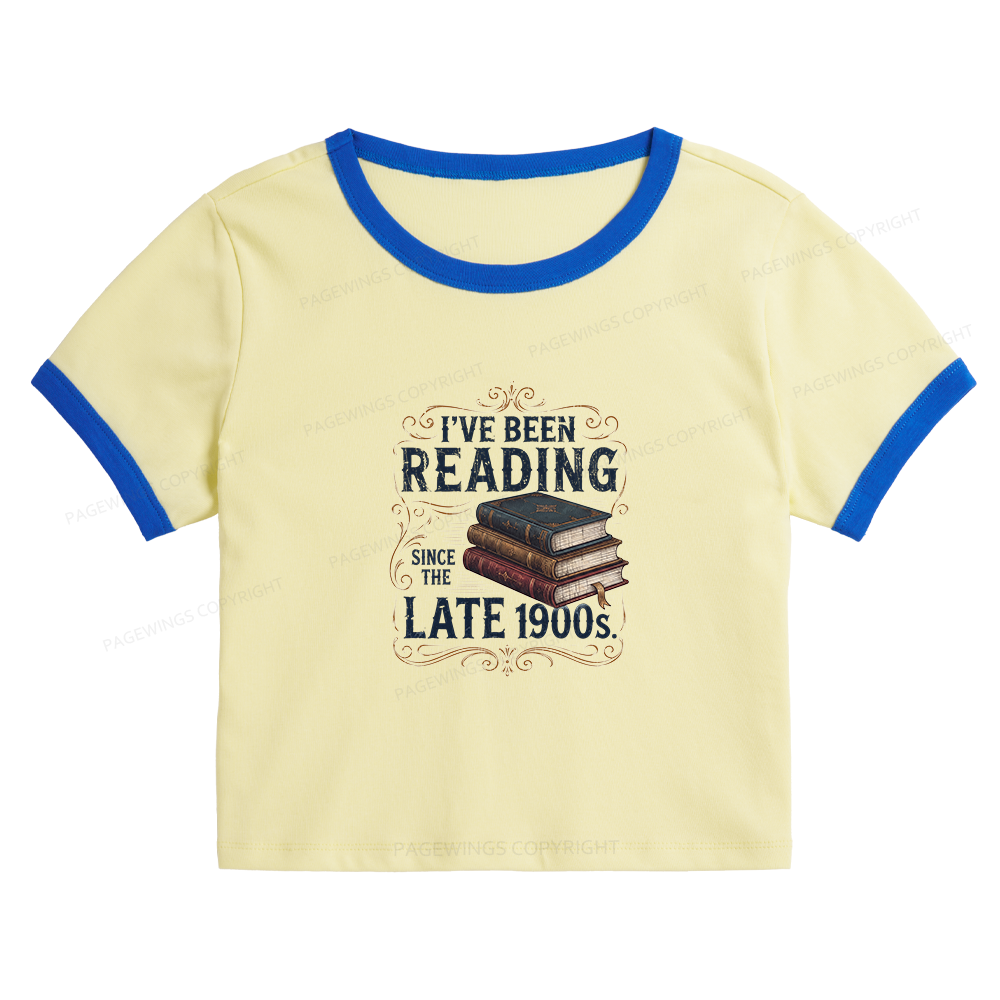 Pagewings Vintage Reading Since Late 1900s Baby Tee Cropped Ringer T-Shirt