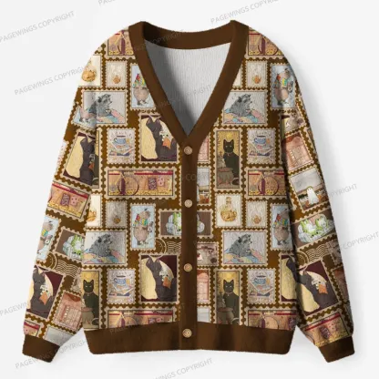 Pagewings Vintage Reading Unisex Ugly Cardigan Sweaters