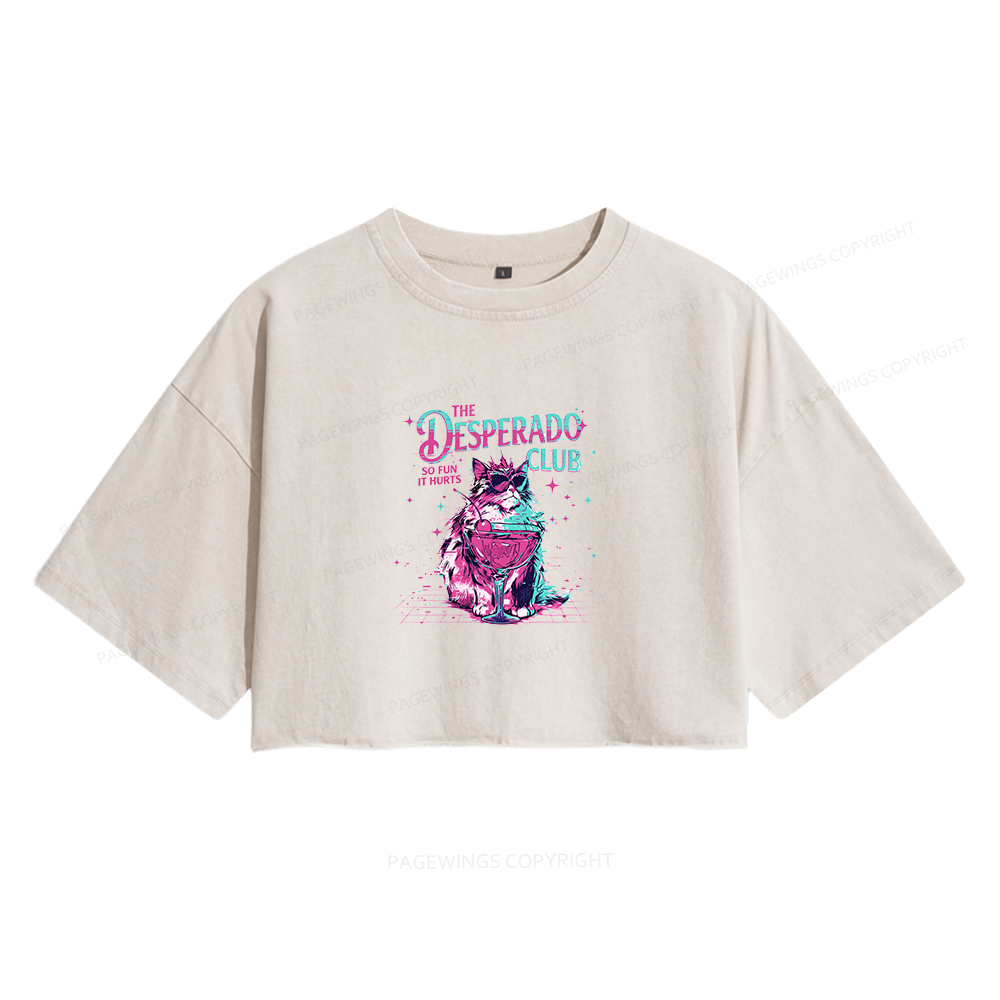 Pagewings Sci Fi Fan Women's Washed Cropped T-shirt
