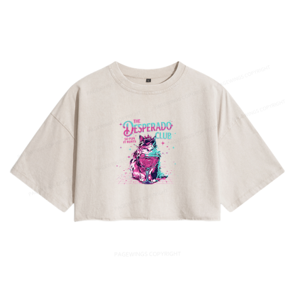 Pagewings Sci Fi Fan Women's Washed Cropped T-shirt