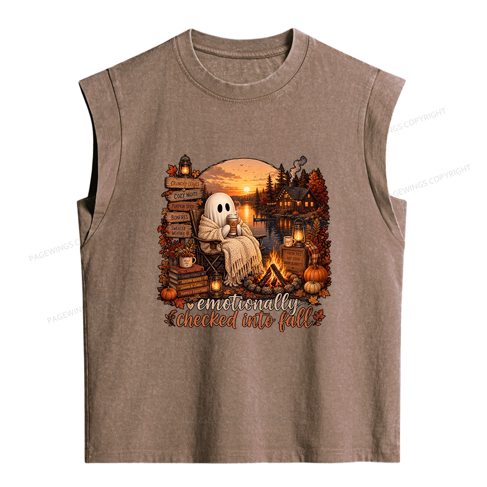 Pagewings Mentally I am Here Women's Washed Tank Top