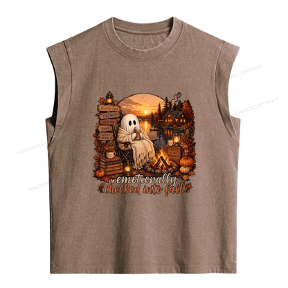 Pagewings Mentally I am Here Women's Washed Tank Top