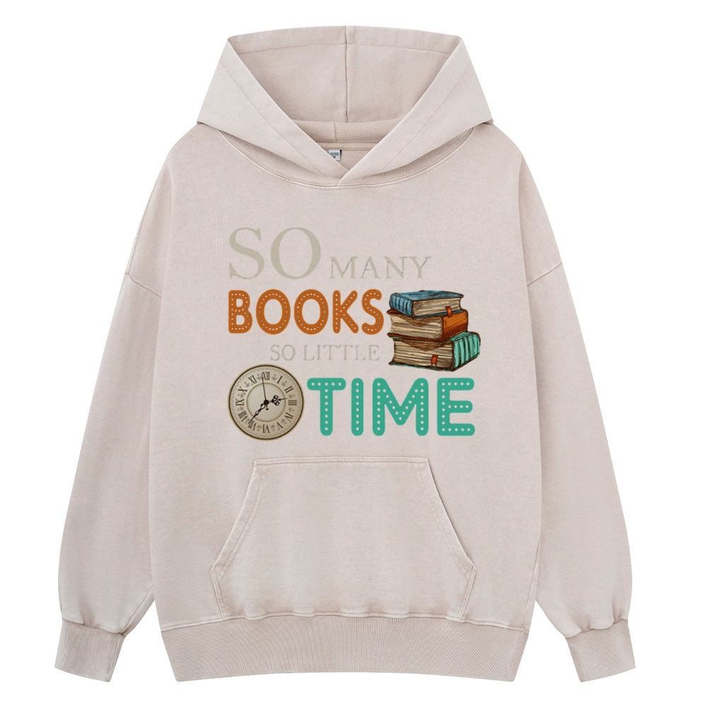 Pagewings So Many Books So Little Time Unisex Washed Hoodie
