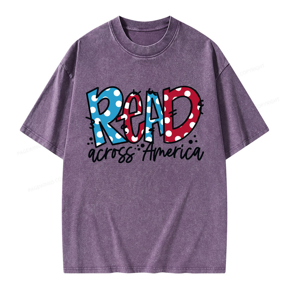 Pagewings Read Across America Unisex Washed T-shirt