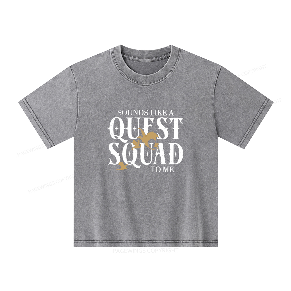 Pagewings Quest Squad Unisex Kids Washed T-shirt