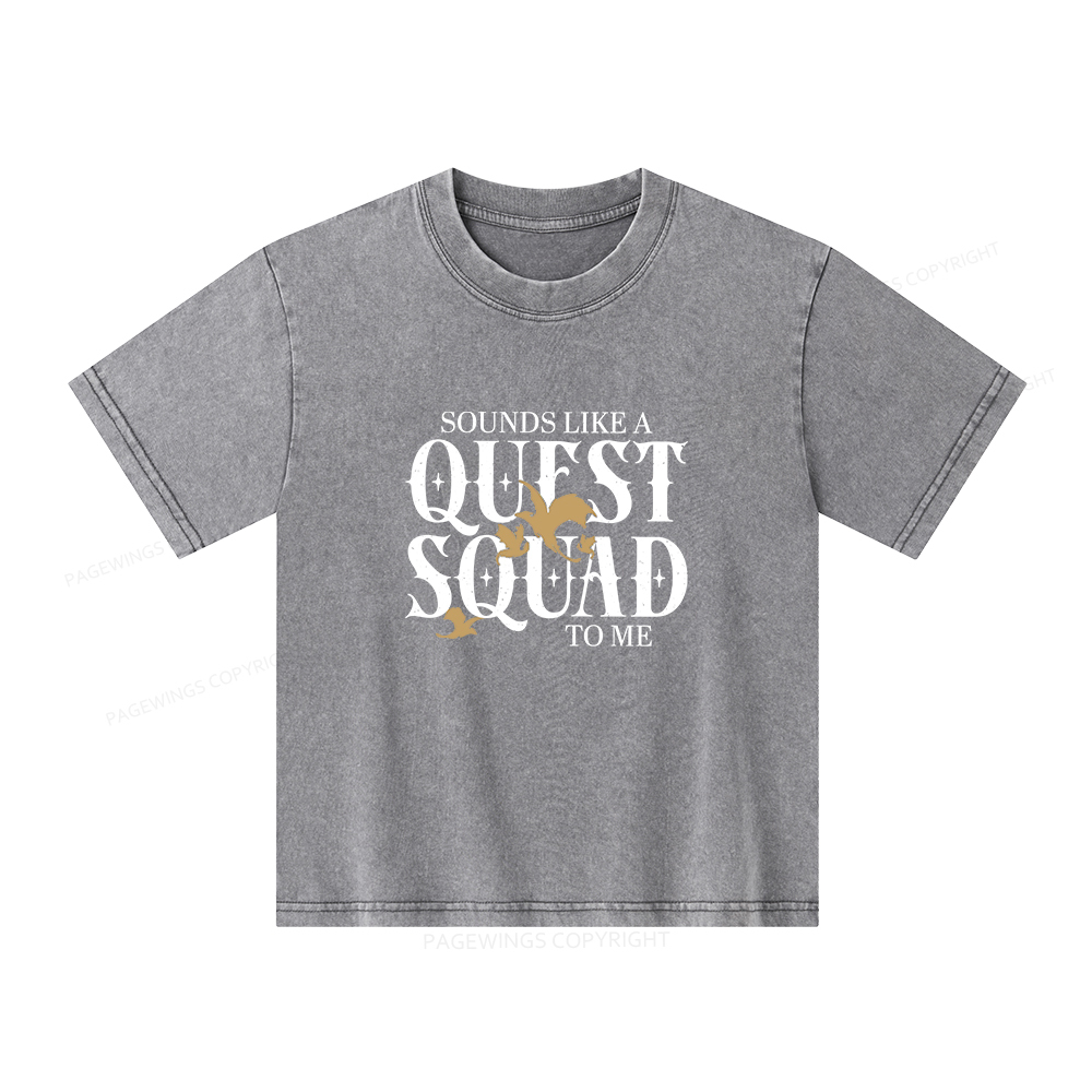 Pagewings Quest Squad Unisex Kids Washed T-shirt